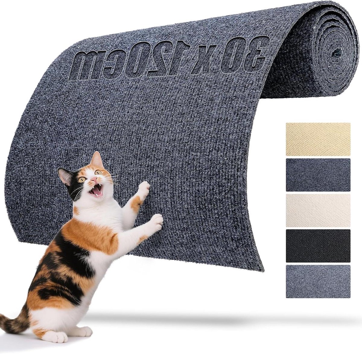 Krabmat voor Katten - Krasbord Bank - Meubels Beschermen - Zelfklevend Ontwerp - 120x30 cm - Donkergrijs