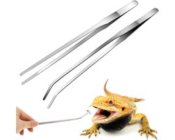 Aquarium Tweezers 27 cm - RVS Voertangen met Rubber Tip, Rechte en Gebogen Varianten voor Eenvoudig Voeren en Onderhoud