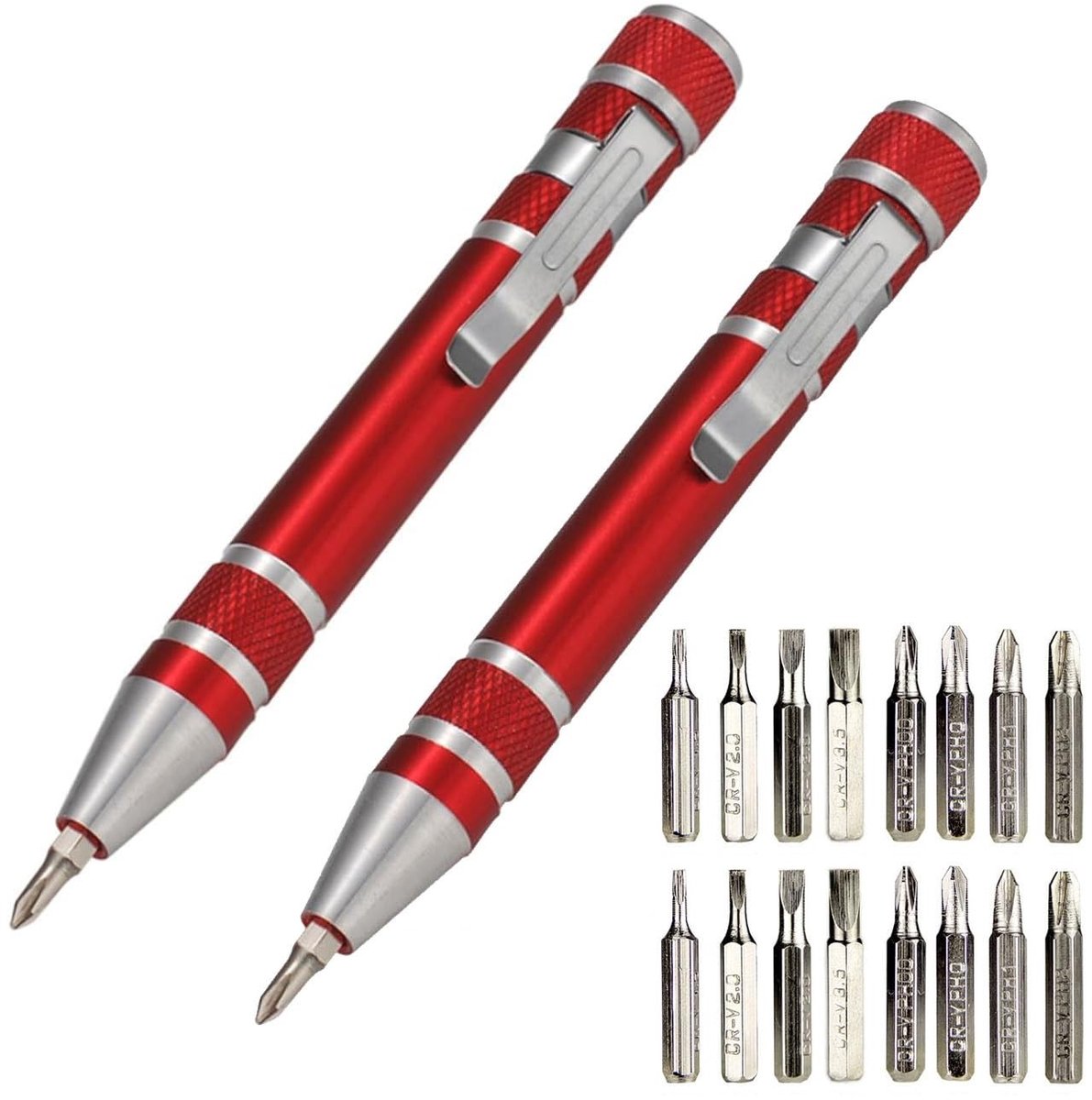 Store_8 - Schroevendraaierset - Mini-gereedschap - 8-in-1 set - 15 x 10 x 2 cm - Geschikt voor diverse reparaties - Handig voor pc en telefoon