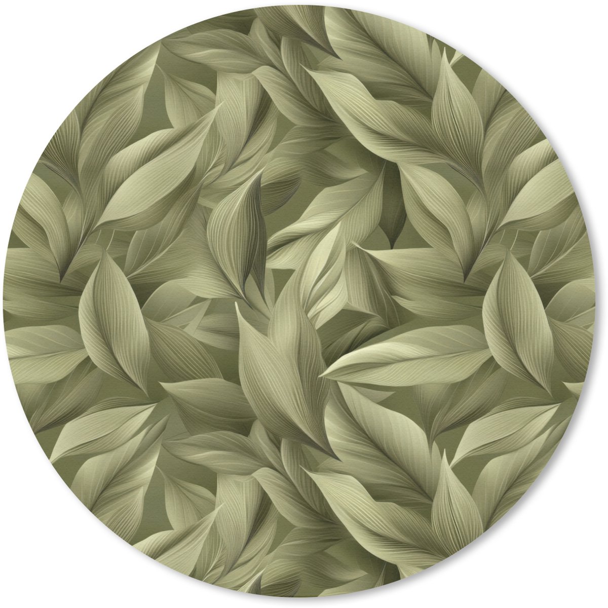 Muismat rond 20x20 cm - Mousepad Bladeren - Modern - Groen - Ronde muismatten