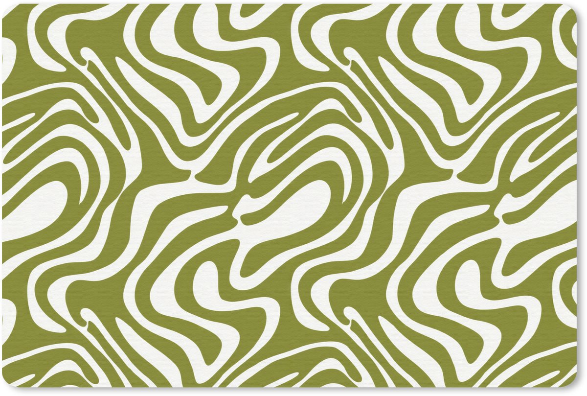 Muismat 13x8 cm - Mousepad Lijnpatroon - Groen - Organisch - Muismatten
