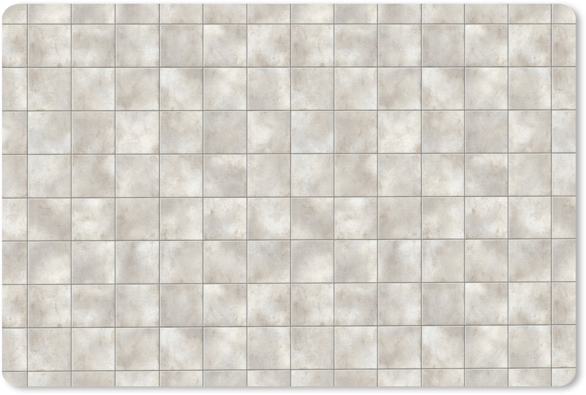 Muismat 13x8 cm - Mousepad Tegels - Natuurlijk - Grijs - Muismatten