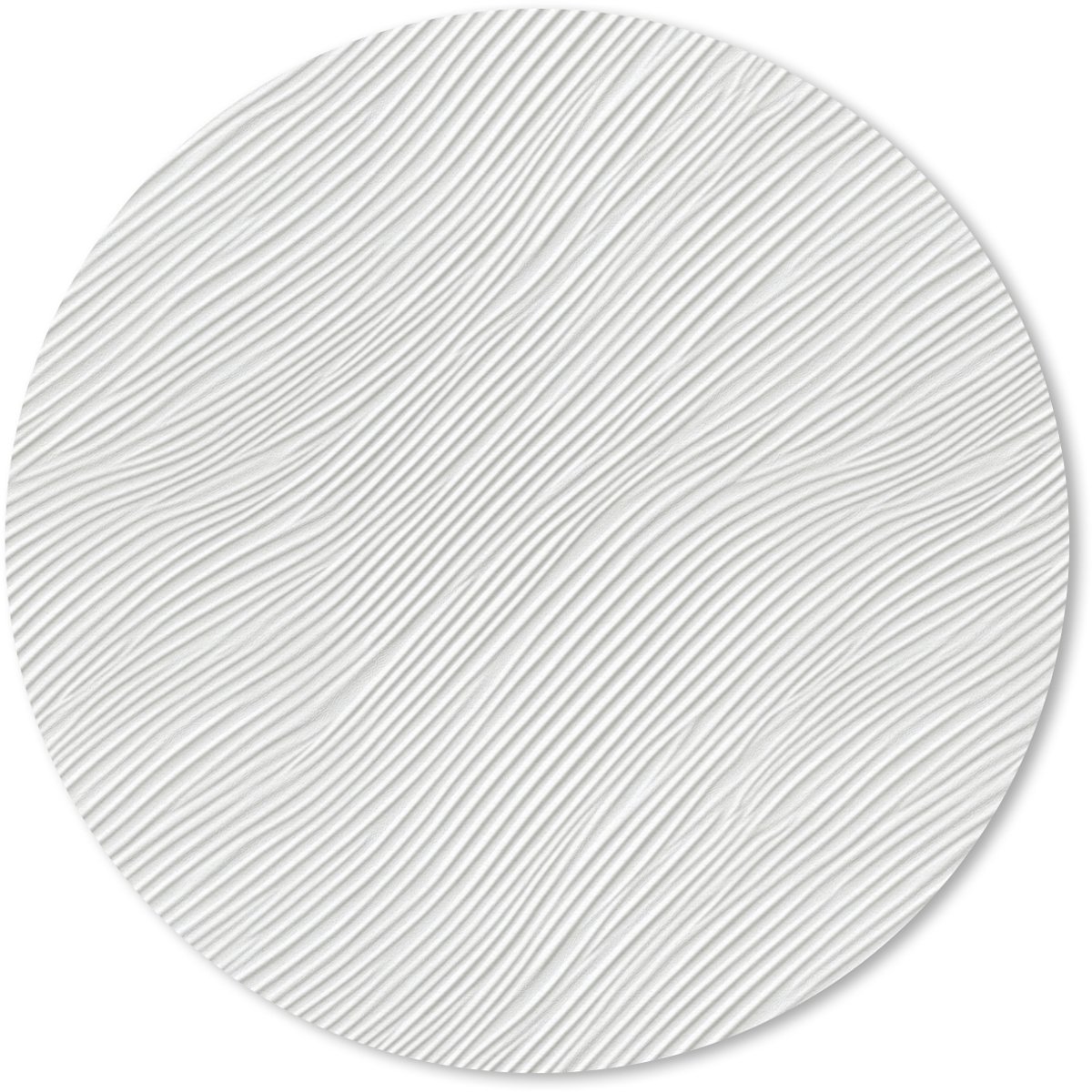 Muismat rond 40x40 cm - Mousepad Golven - Ribbels - Wit - Ronde muismatten