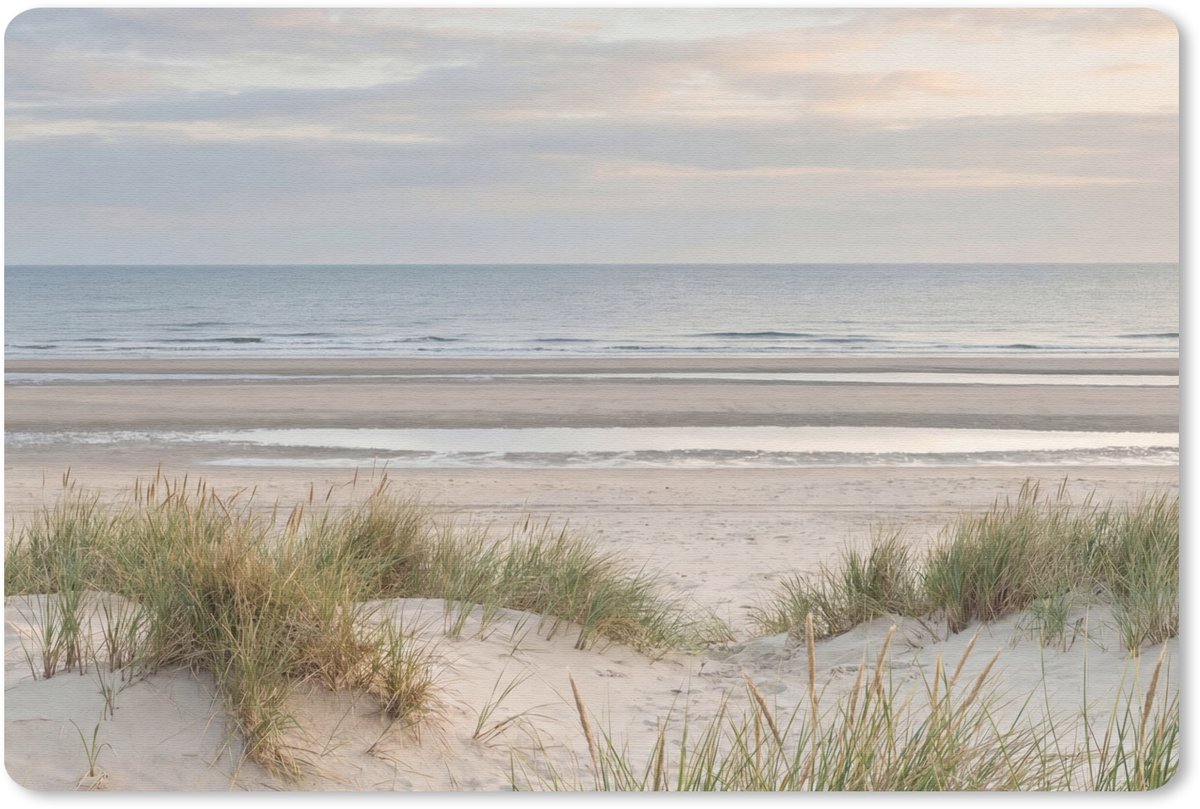 Muismat 13x8 cm - Mousepad Zandstrand - Bewolkt - Duinen - Muismatten
