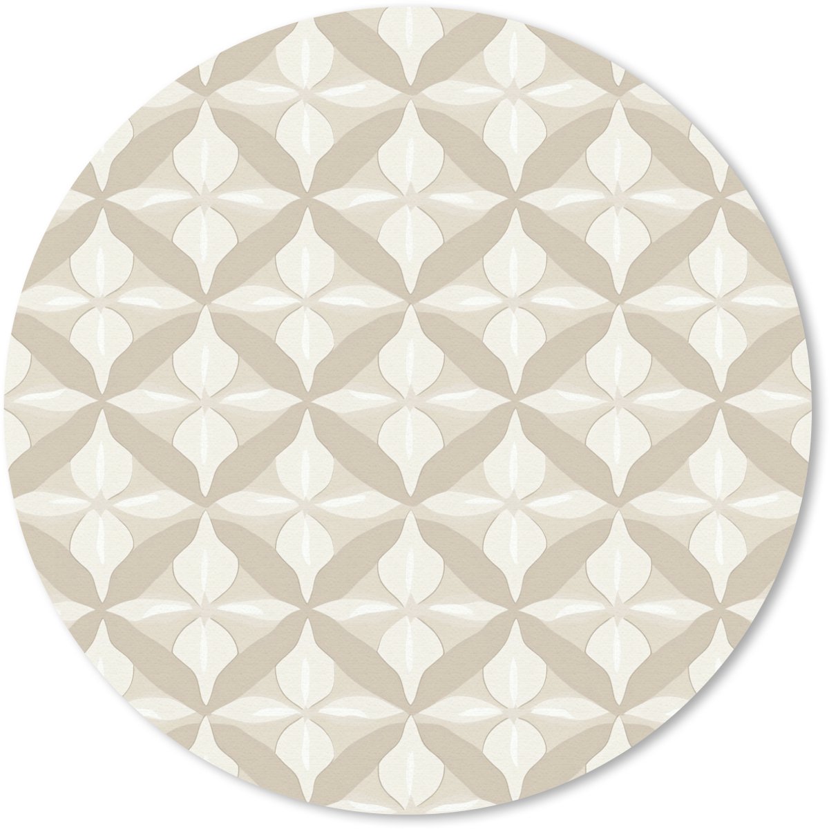 Muismat rond 30x30 cm - Mousepad Patroon - Klassiek - Beige - Ronde muismatten