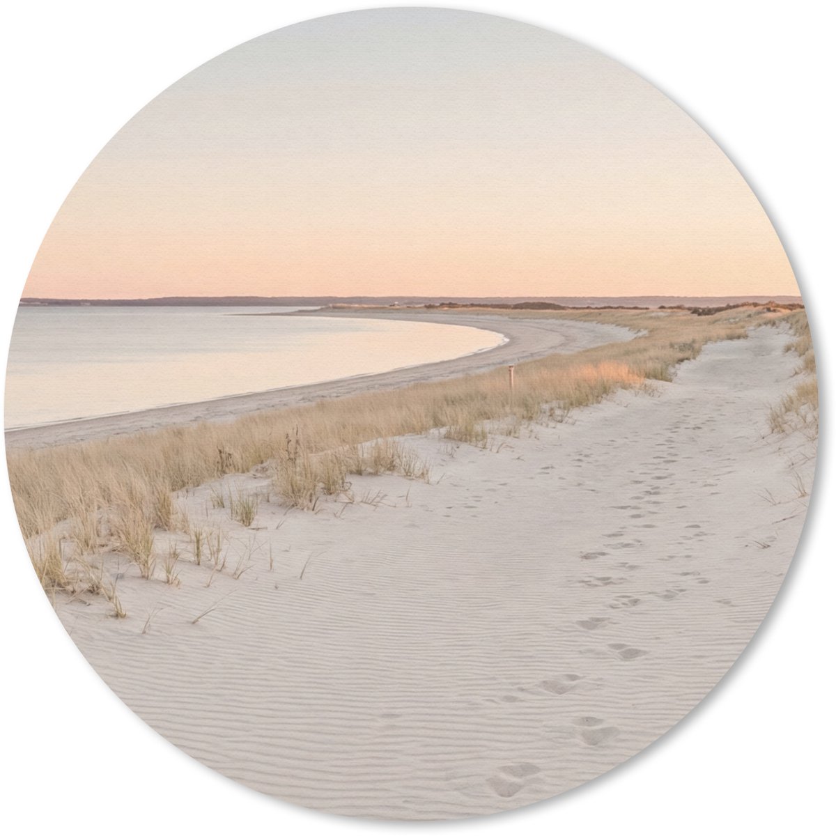 Muismat rond 30x30 cm - Mousepad Kustlijn - Horizon - Hek - Ronde muismatten