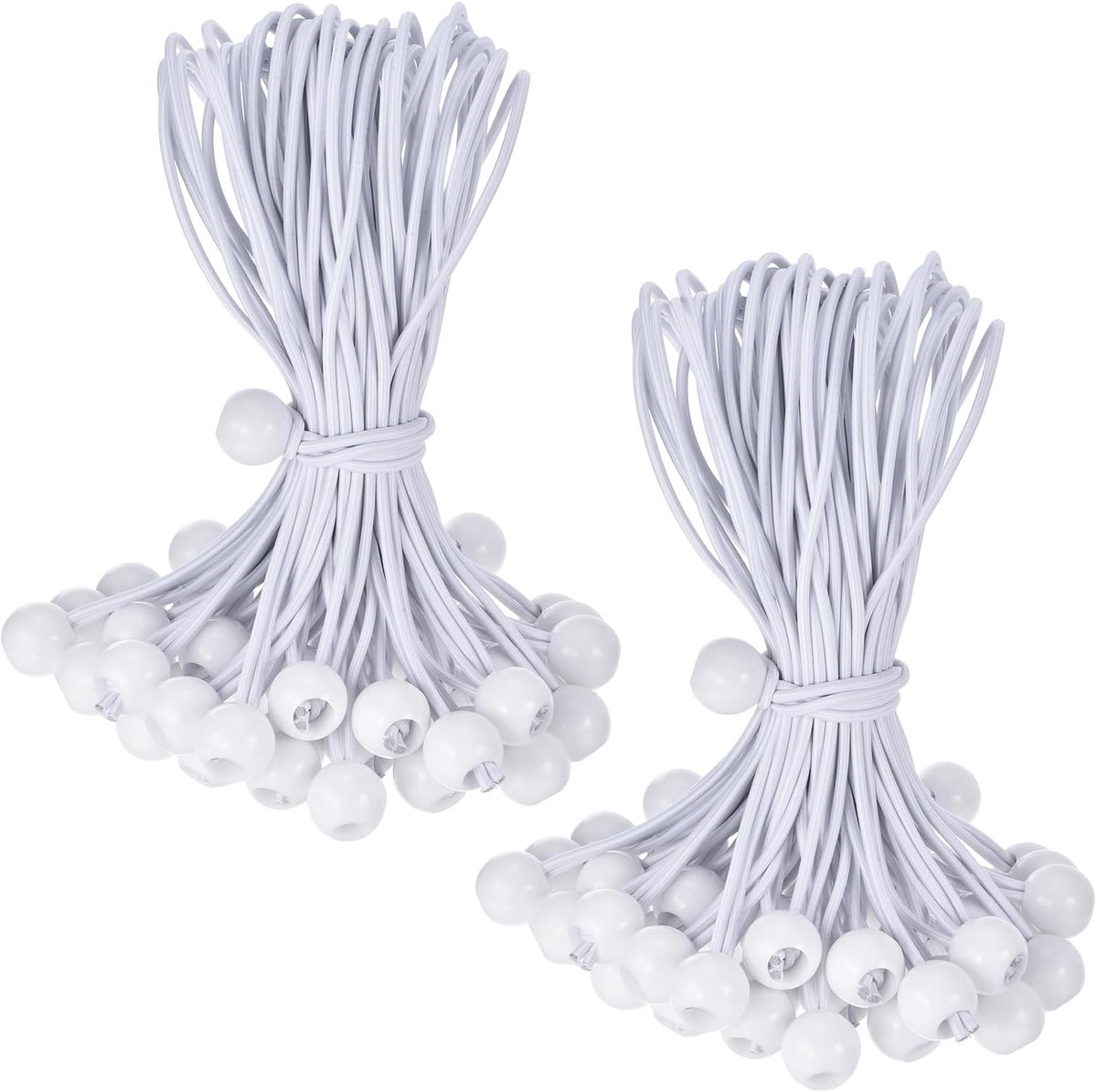 12 inch Tarp Ball Bungee Cord - 50 Pieces Bungee Cords with Balls - Canopy Tarp Tie Downs Cords - Elastic String voor Outdoor Camping Cargo Shelter Tent Poland - Wit