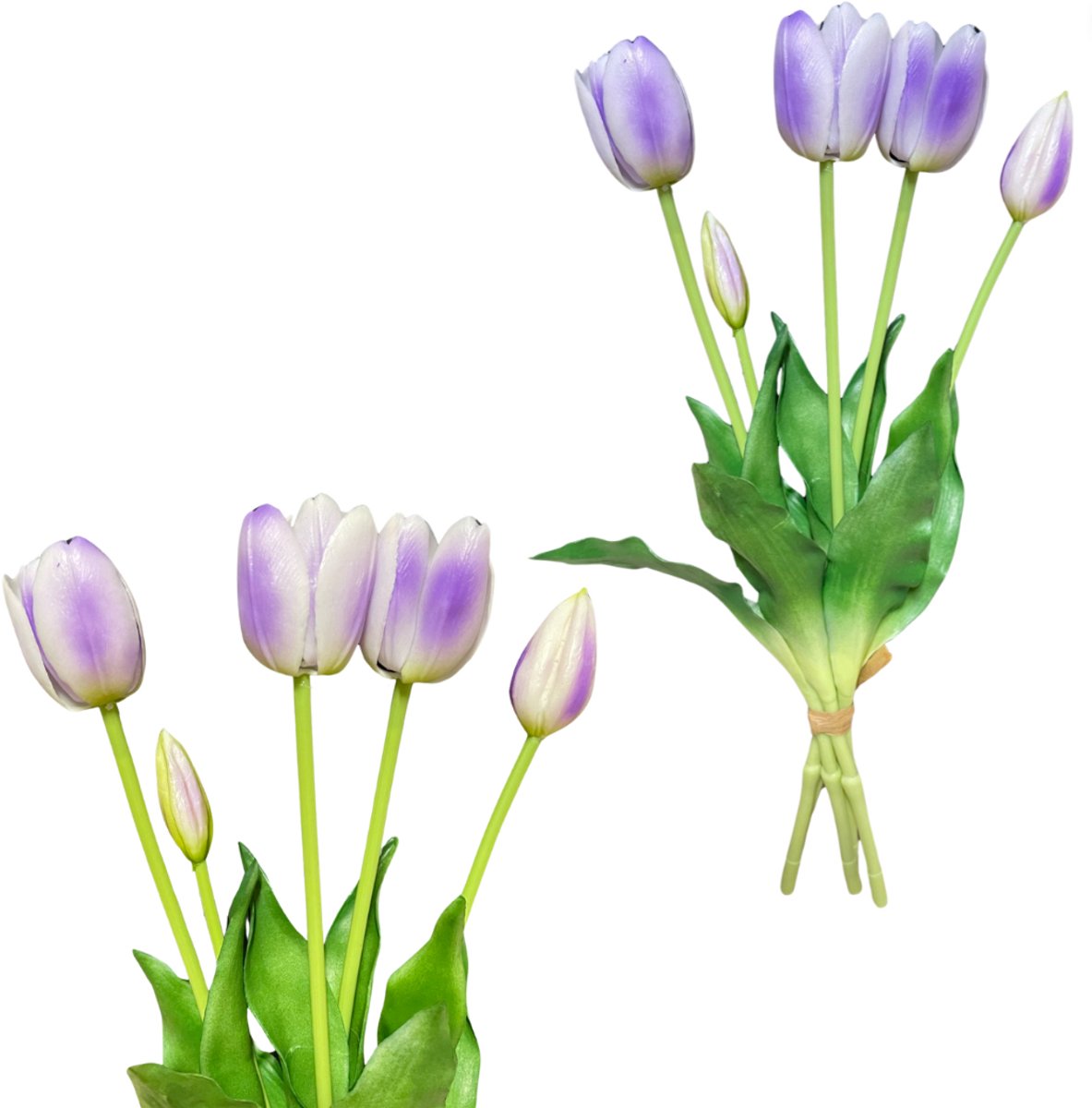 Inspiruj Serie - Kunstbloem - Lawendekleurige Tulpen - 39 cm - Real Touch Lavendel