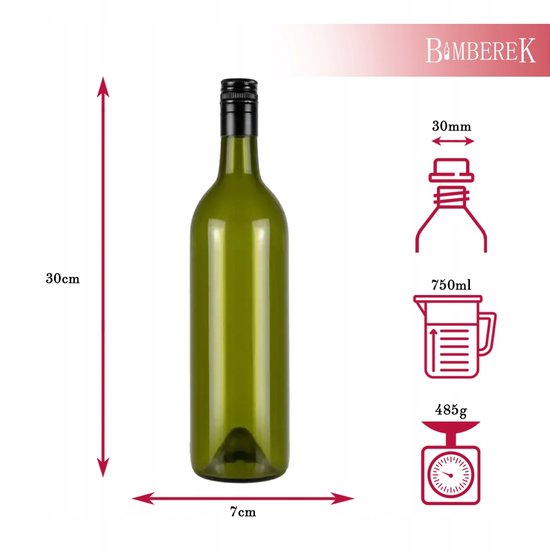 Bimberek - Glazen Fles - 750ml - Olijfgroen - Met Dop van Bimberek — afbeelding 5