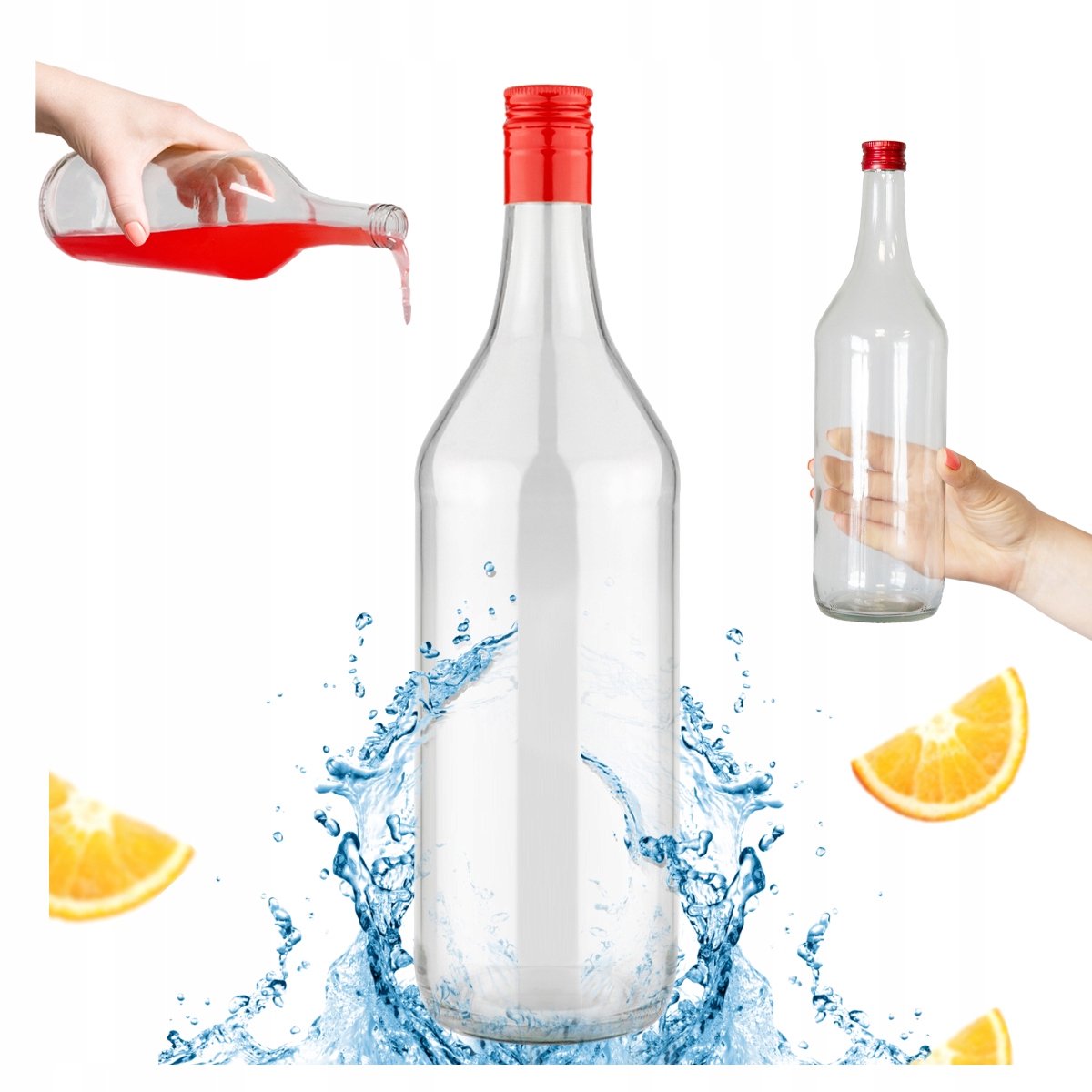 Bimberek Monopol Serie - Glazen Fles - 1L - Met Dop - Voor Alcohol