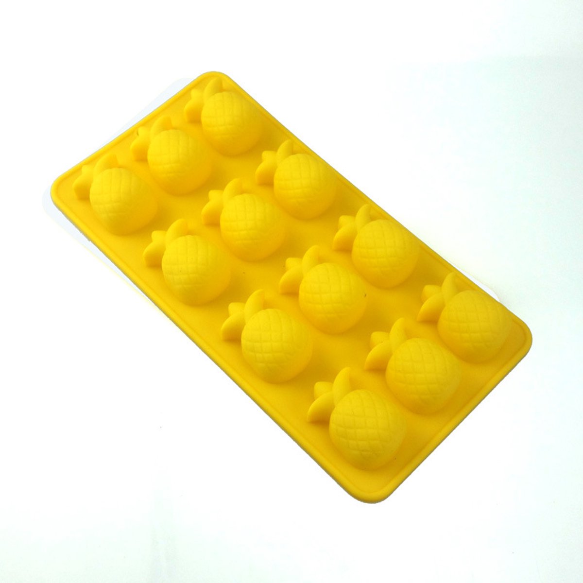 Go Go Gadget - Ijsblokjes vorm - Geschikt voor 12 ijsblokjes - Siliconen mal - Chocolade vorm - Ananas vorm - 1 stuk - Geel