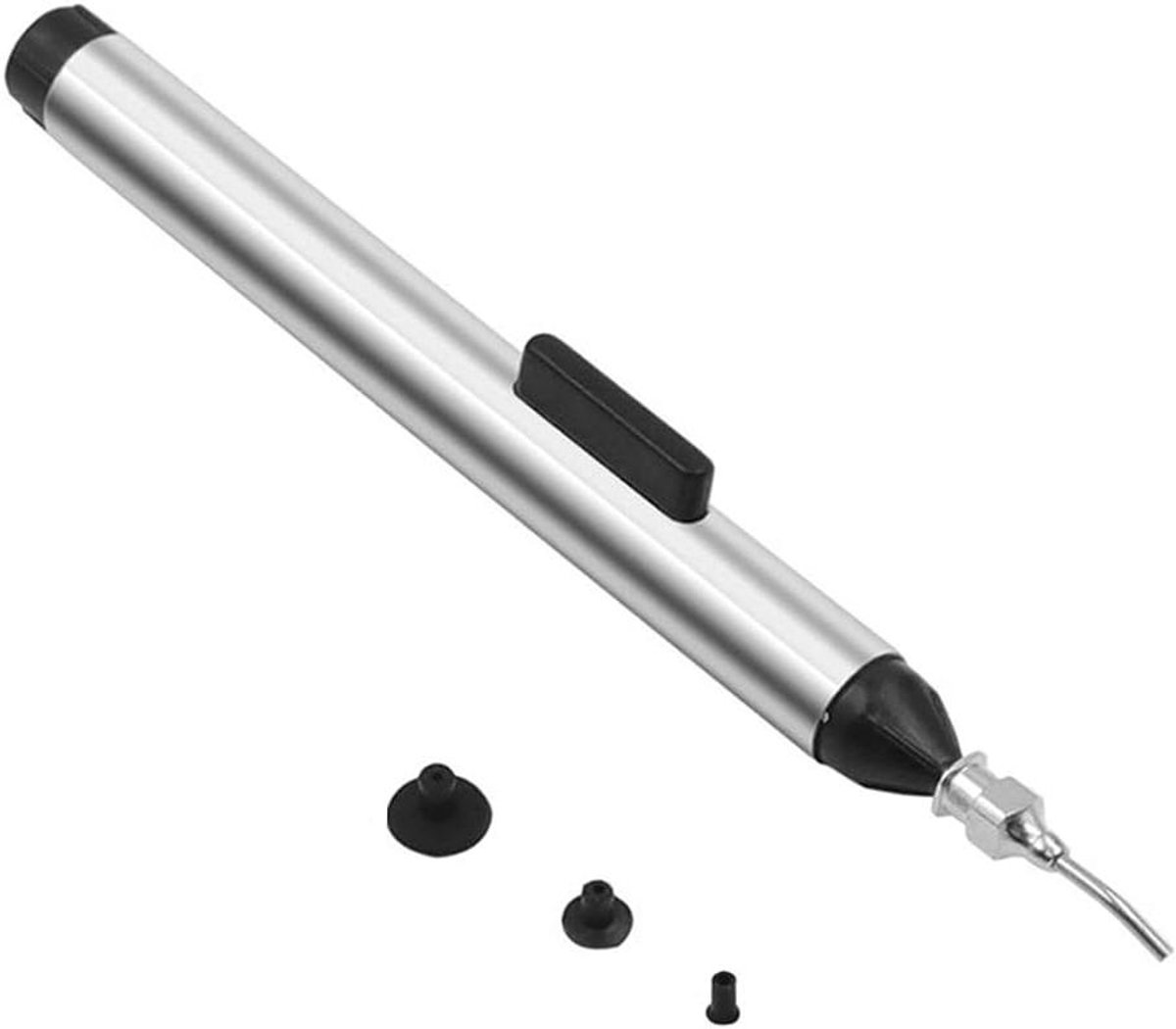 Zuigverwijderaar Pen - IC Pincet Tool - Componenten Plaatsen - Zachte ESD-veilige Zuignappen - 3 Maten Zuigkoppen - Grijs