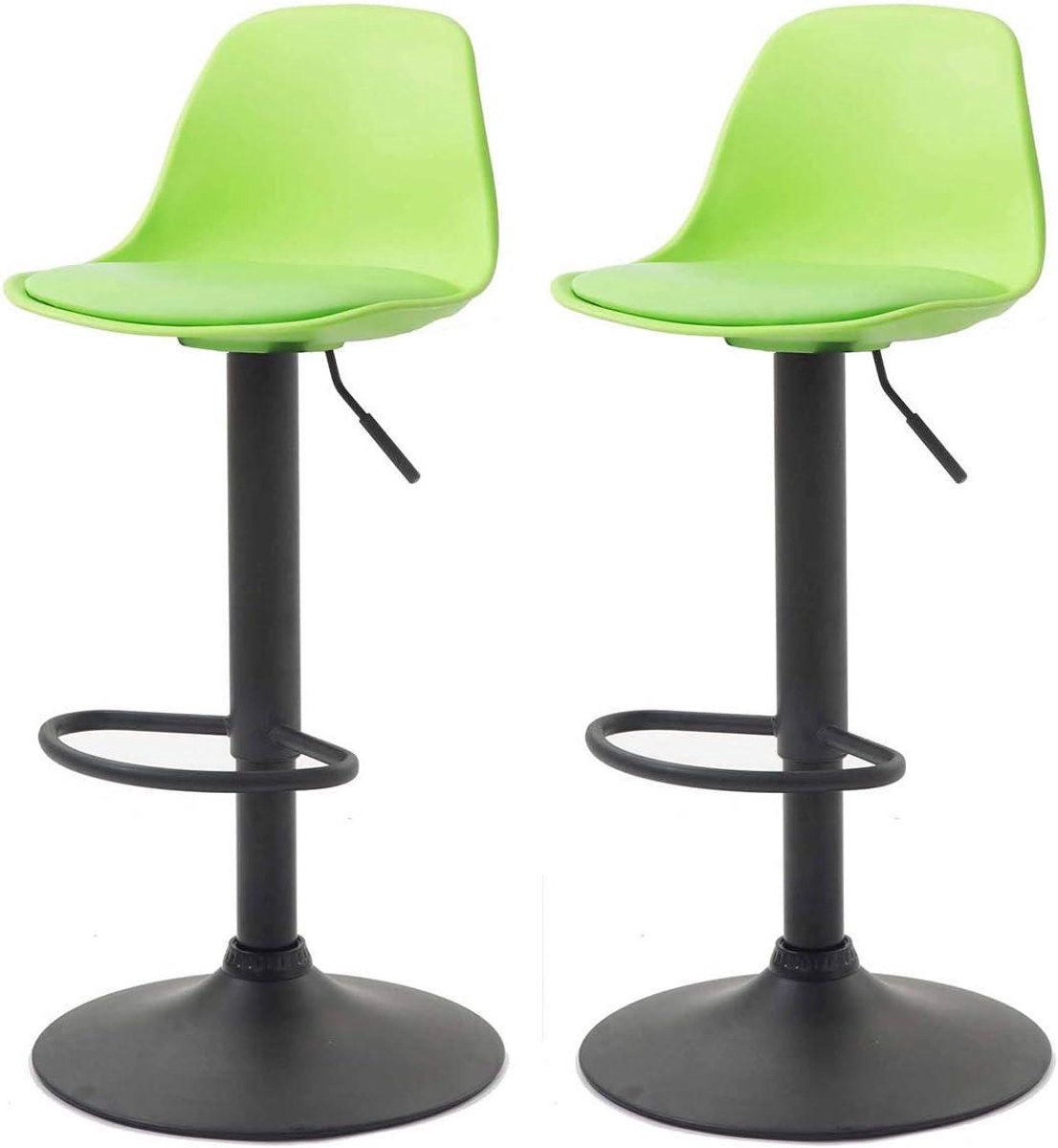 Barkrukken Set - Keukenstoelen Bar - Comfortabel Zitten - In Hoogte Verstelbaar - 82 cm - Groen