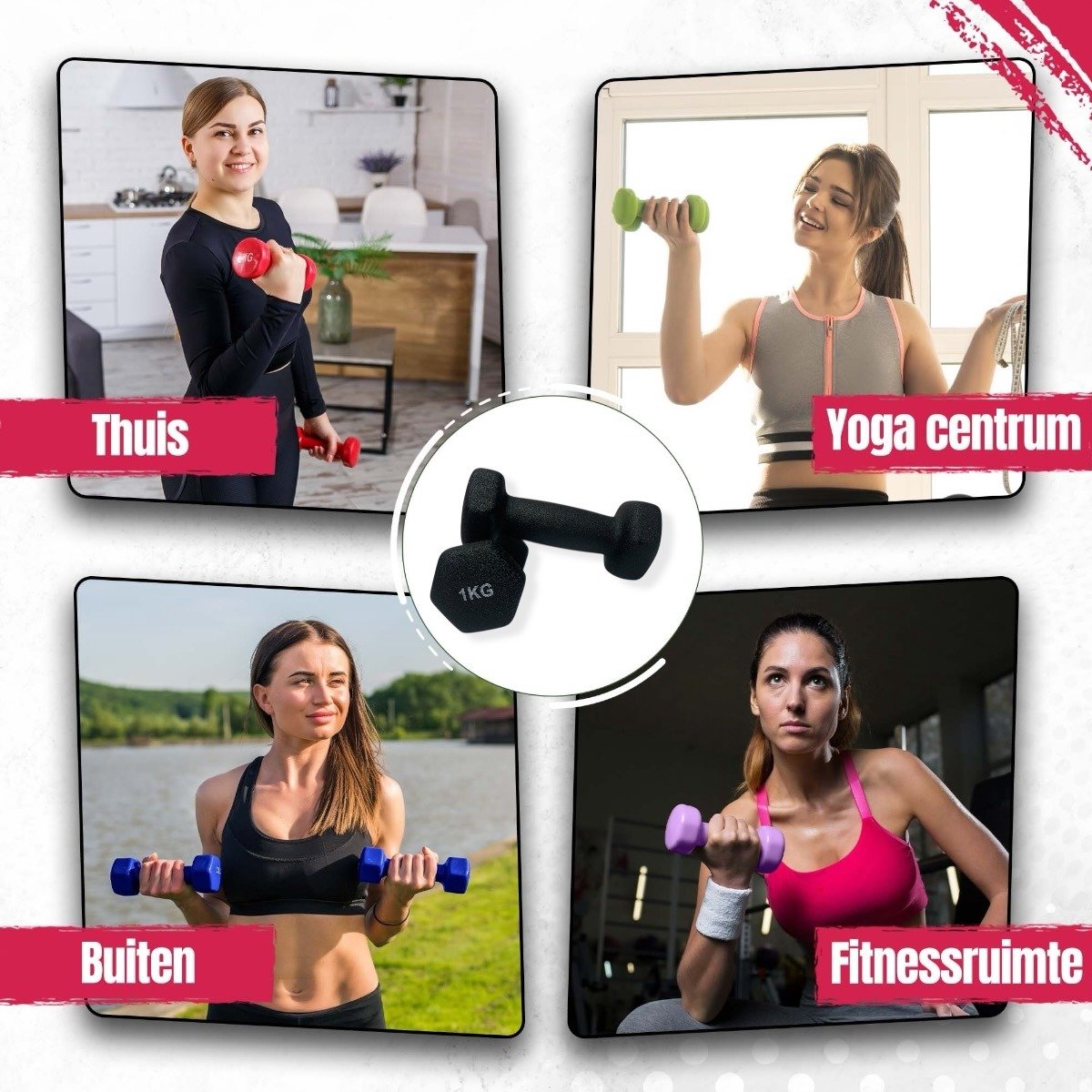 Padisport Dumbells 1 Kg - 1 Kg Dumbell - Gewichten 1 Kg - Gewichtjes 1 Kg - Gewicht 1 Kg - Dumbells – foto 4