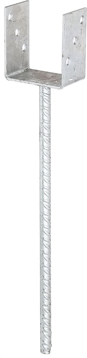Alberts 212711 U-paalhouder | met betonanker van wapeningsstaal | thermisch verzinkt | vrije breedte 121 mm | lengte betonanker 400 mm