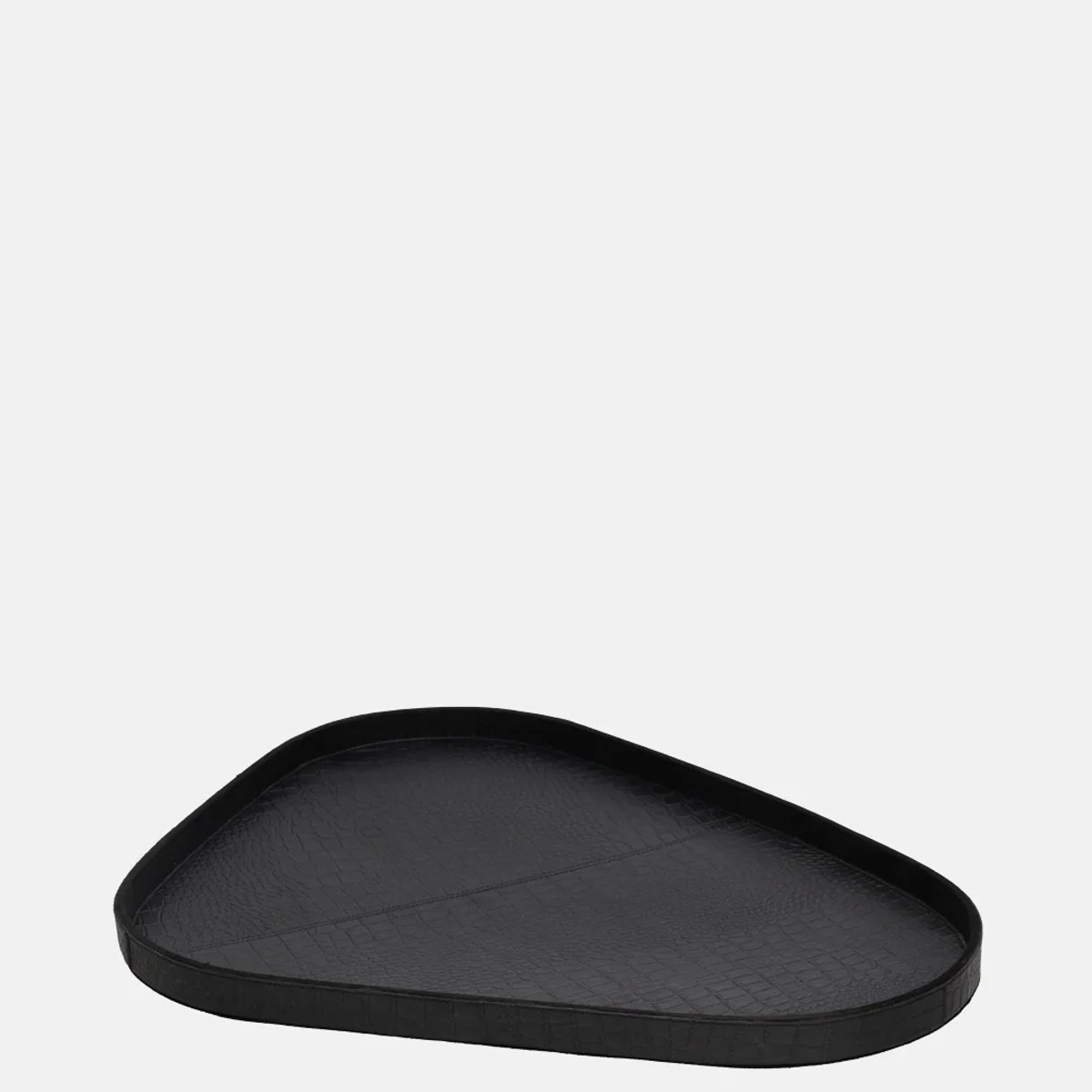 Chamada leren dienblad organisch croco L black