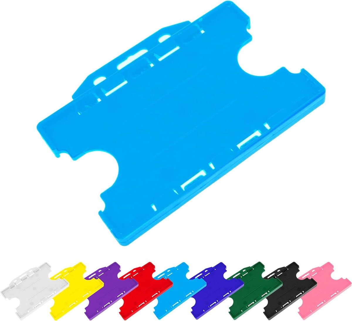 Dubbelzijdige ID-kaarthouder - Badgehouder Kaarthouder - Toegang Beheer - Houdt twee kaarten - 86 x 54mm - NHS Blauw