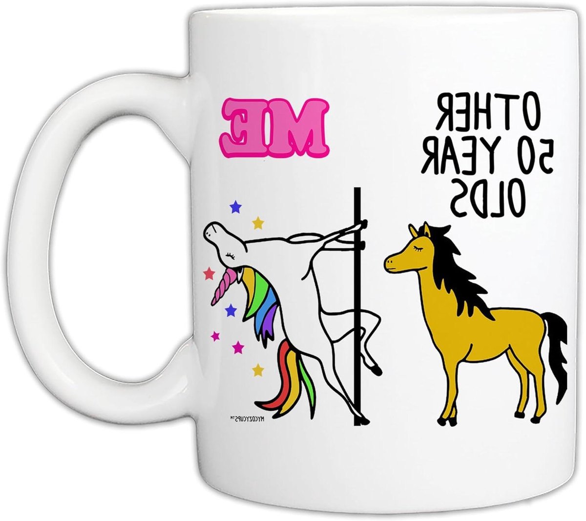 Koffiemok - Thee mok Mok - Verjaardagscadeau - Unicorn Tekst - 315ml - Wit
