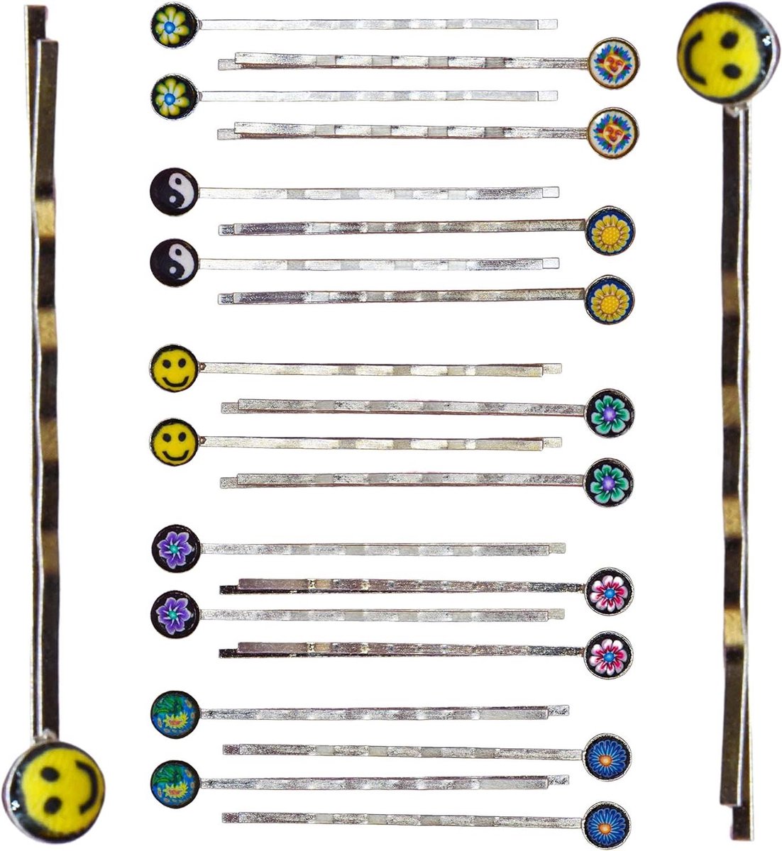 Haarspelden Set - Bobby Pins - Haar Styling - Decoratief Polymeerklei - 2 Inch Lengte - Zilver