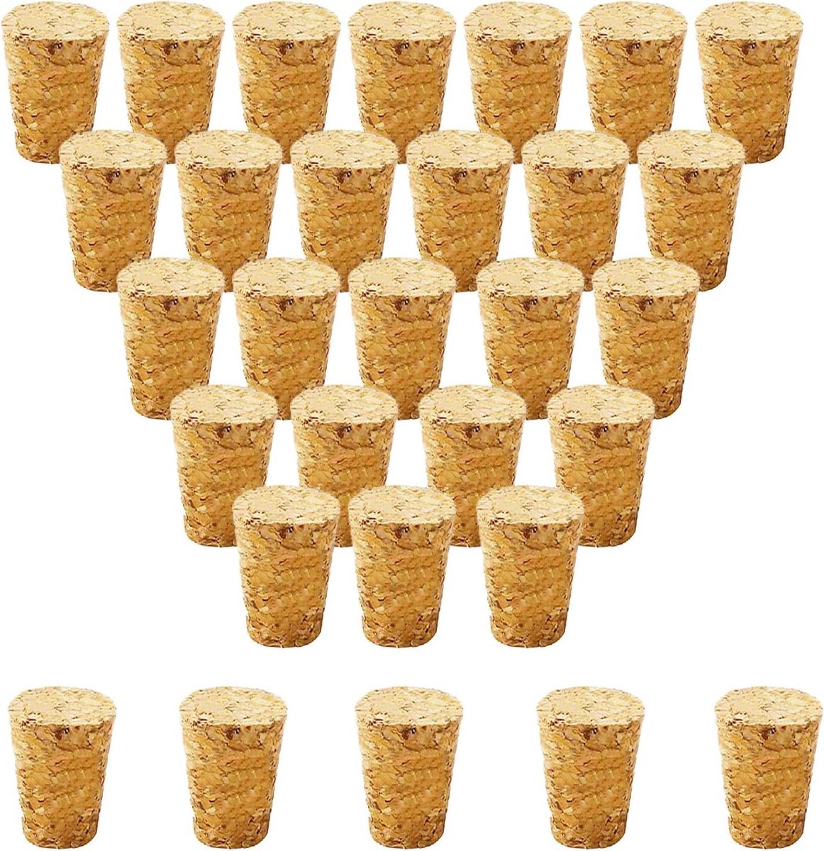 Kurk Stopper - Fles Dop - Fles Afsluiten - Conisch Ontwerp - 20 x 15 x 35 mm - Hout