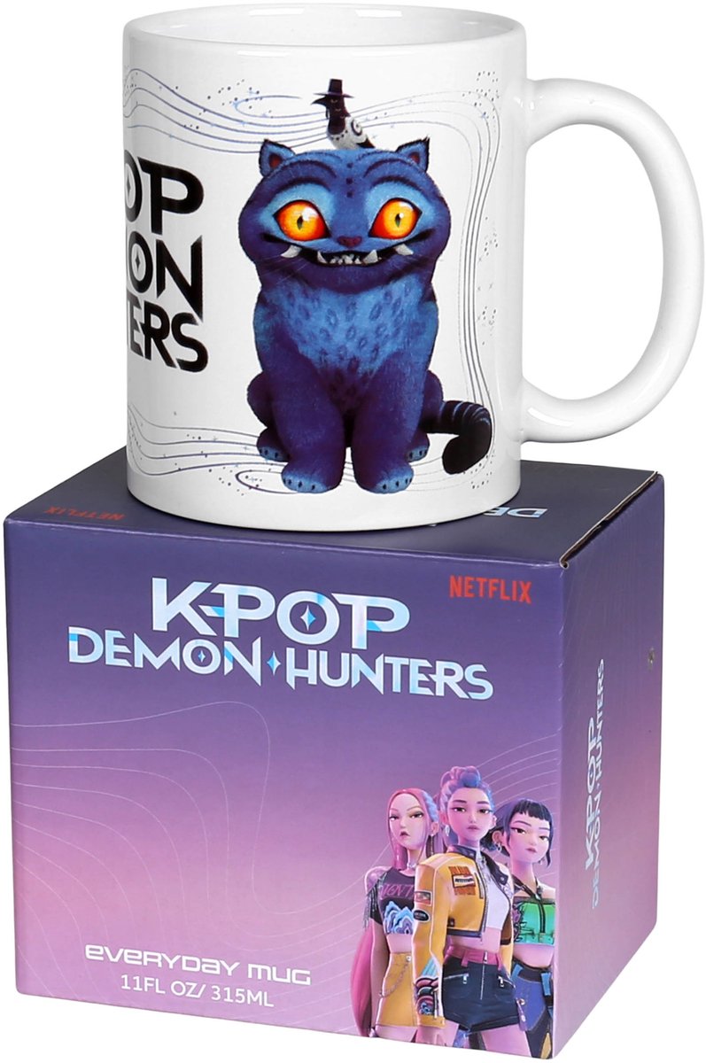 K-Pop Demon Hunters Blauwe Kat, Keramische mok met oor, witte theemok 315 ml — cadeau in Cadeau-ideeën - foto 4
