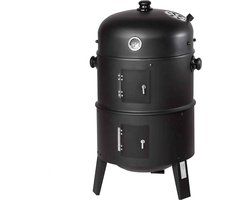 Casa Living Houtskool Barbecue - Veelzijdige BBQ met Roker, Grill en Thermometer - Perfect Voor Buiten Koken - 3 in 1 - Zwart