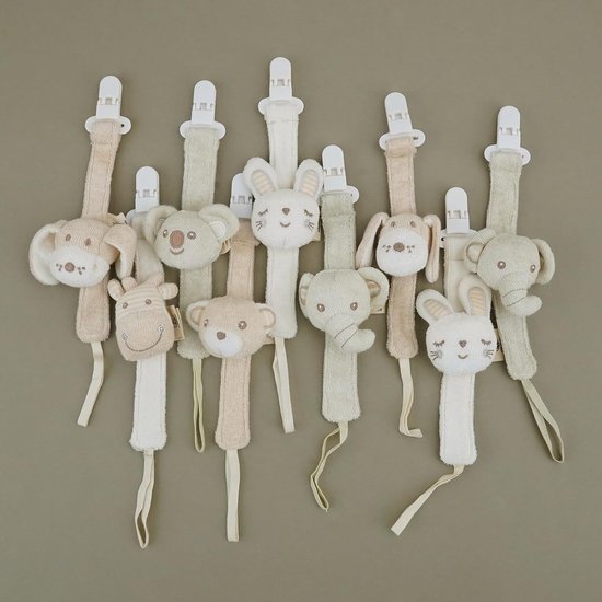 Fopspeenclip Baby - Speenhouder Kinderen - Voorkom Verloren Spenen - Organisch Katoen - 27 cm - Multicolor — afbeelding 3