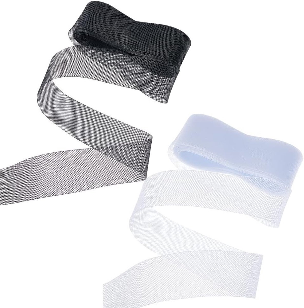 20 Yards 2 Kleuren Stijve Paardenhaar Vlecht, Paardenhaar Mesh Vlecht Trim van 5.5cm Breed voor Bruidsjurken, Hoeden en Accessoires voor Naaien en Creatieve Projecten