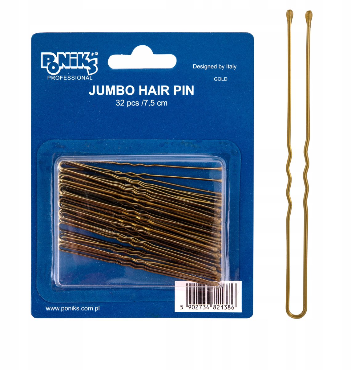 Ponik's Kappers Klemmen Voor Haar - Gouden Lange Met Bal - 32 Stuks, 7,5 cm