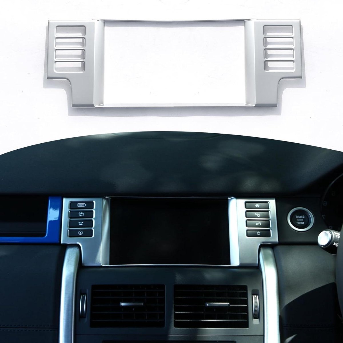 GPS Scherm Frame - Dashboard Cover Trim - Auto Interieur Styling - Mat Zilver Afwerking - 1 Stuk - Chroom