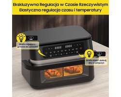 Airfryer – Heteluchtfriteuse – Digitale Friteuse – Gezond Koken – XXL 11L – 2950W Vermogen – Dual-Zone Met Verwijderbare Divider
