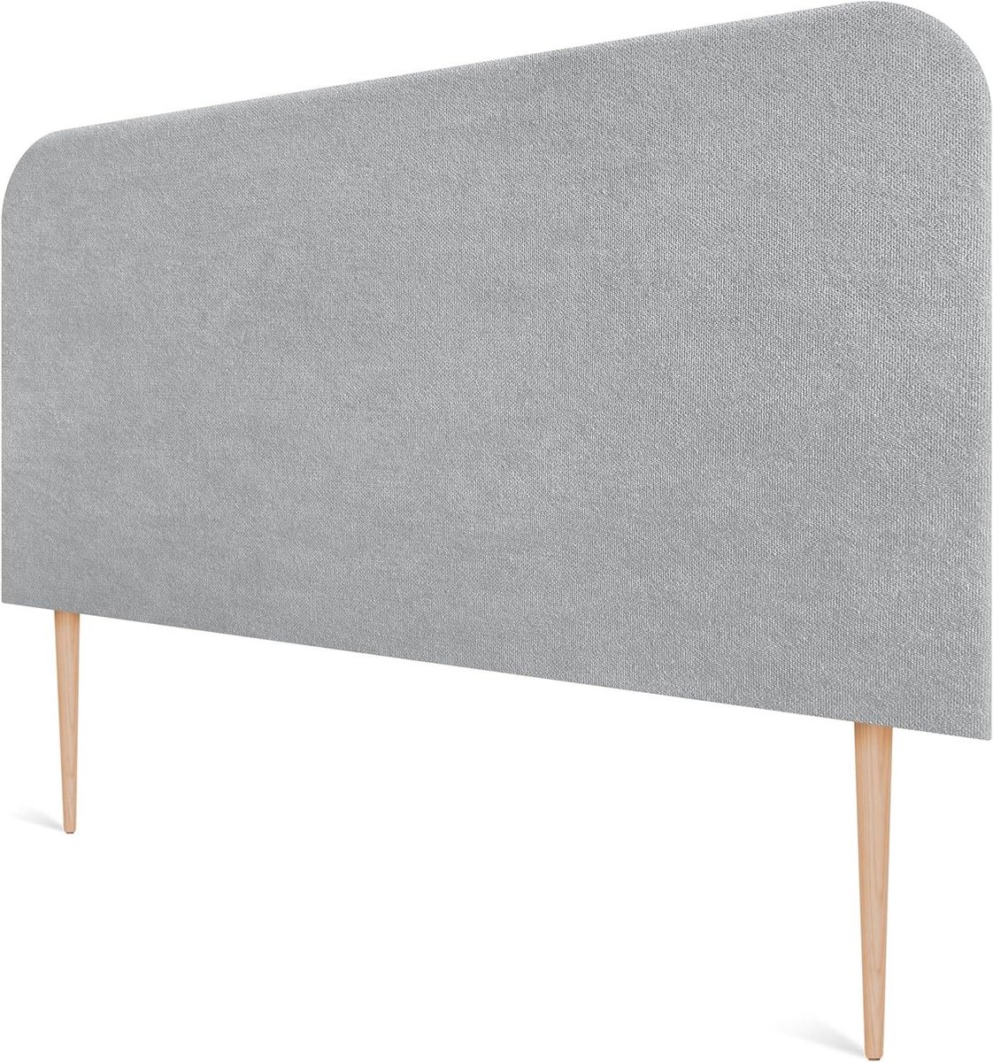 Gestoffeerd Hoofdbord - Bed Hoofdeinde - Slaapkamer Decoratie - Gebogen Aqualine-stof - 135cm Breed - Licht Grijs