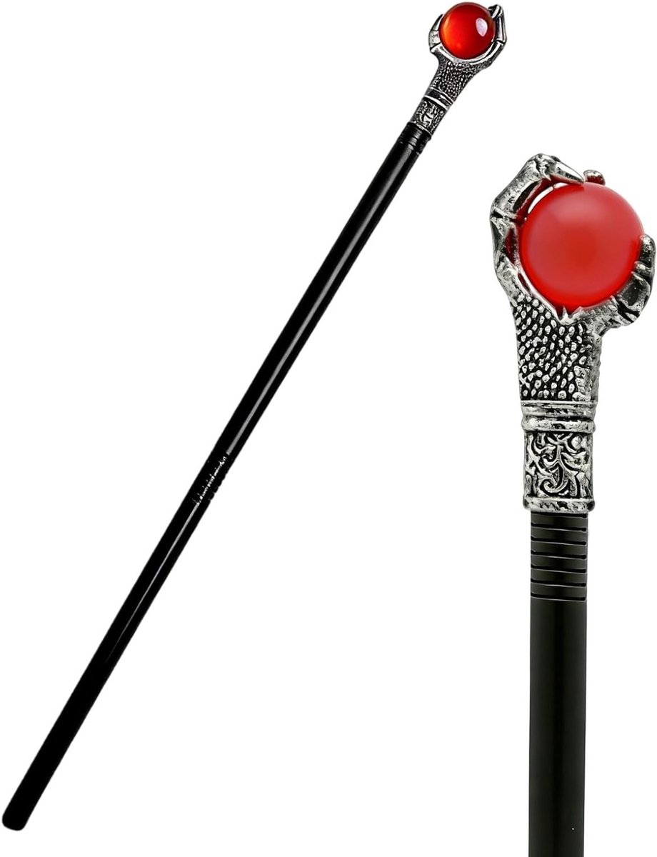 Vintage Halloween Scepter 118 cm - Gothic Plastic Wand voor Heksen, Vampiers en Carnaval Kostuums