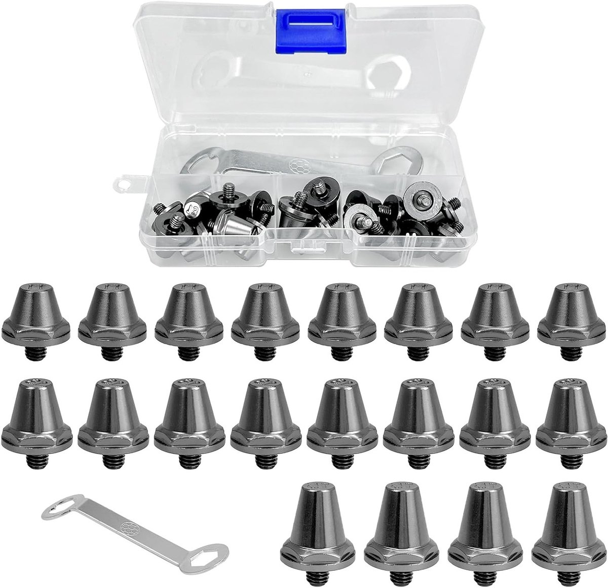Vervangende voetbalnoppen van aluminium, 20 stuks, geschikt voor diverse voetbalschoenen, 11mm/13mm/15mm, ideaal voor optimale grip en prestaties