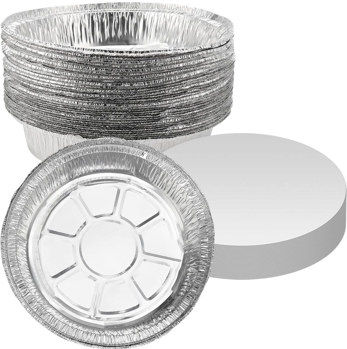Allecto - Aluminiumfolie trays - Ronde folie taartpannen - Premium kwaliteit - Zilver - Baktrays voor koken - 900 ml - Geschikt voor braden