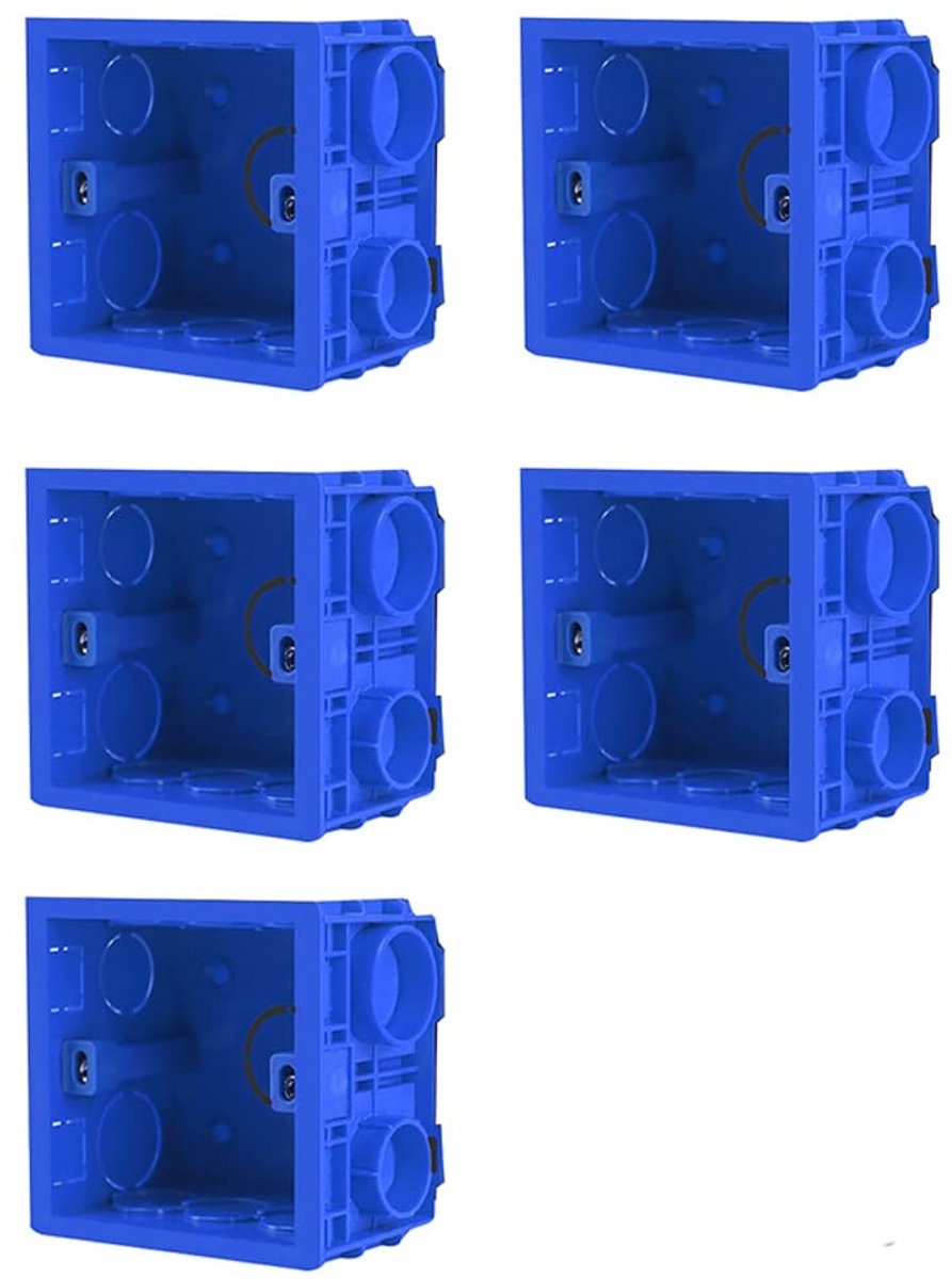 5-Pack Stopcontacten met Schakelaar Type 86, Universele Inbouwdoos voor Elektrische Projecten, Verbeterde Wandmontage en Cassette Ontwerp