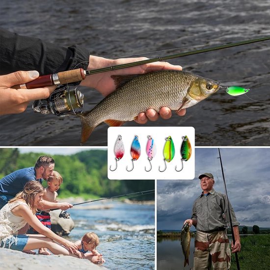 Set van 10 Spinner Spoons voor Vissen, Ideaal voor Forel, Snoek en Karper, 2.5g/3.5g/5g — afbeelding 3