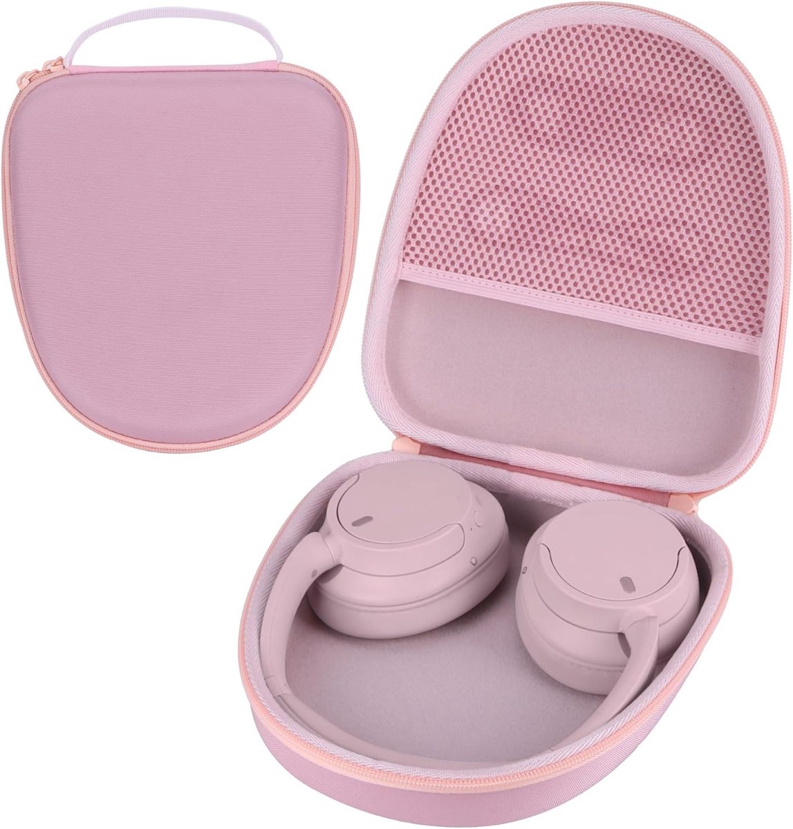 Duurzame Hard Case voor Draadloze Hoofdtelefoons - Bescherming, Opbergruimte en Stijl (Roze)