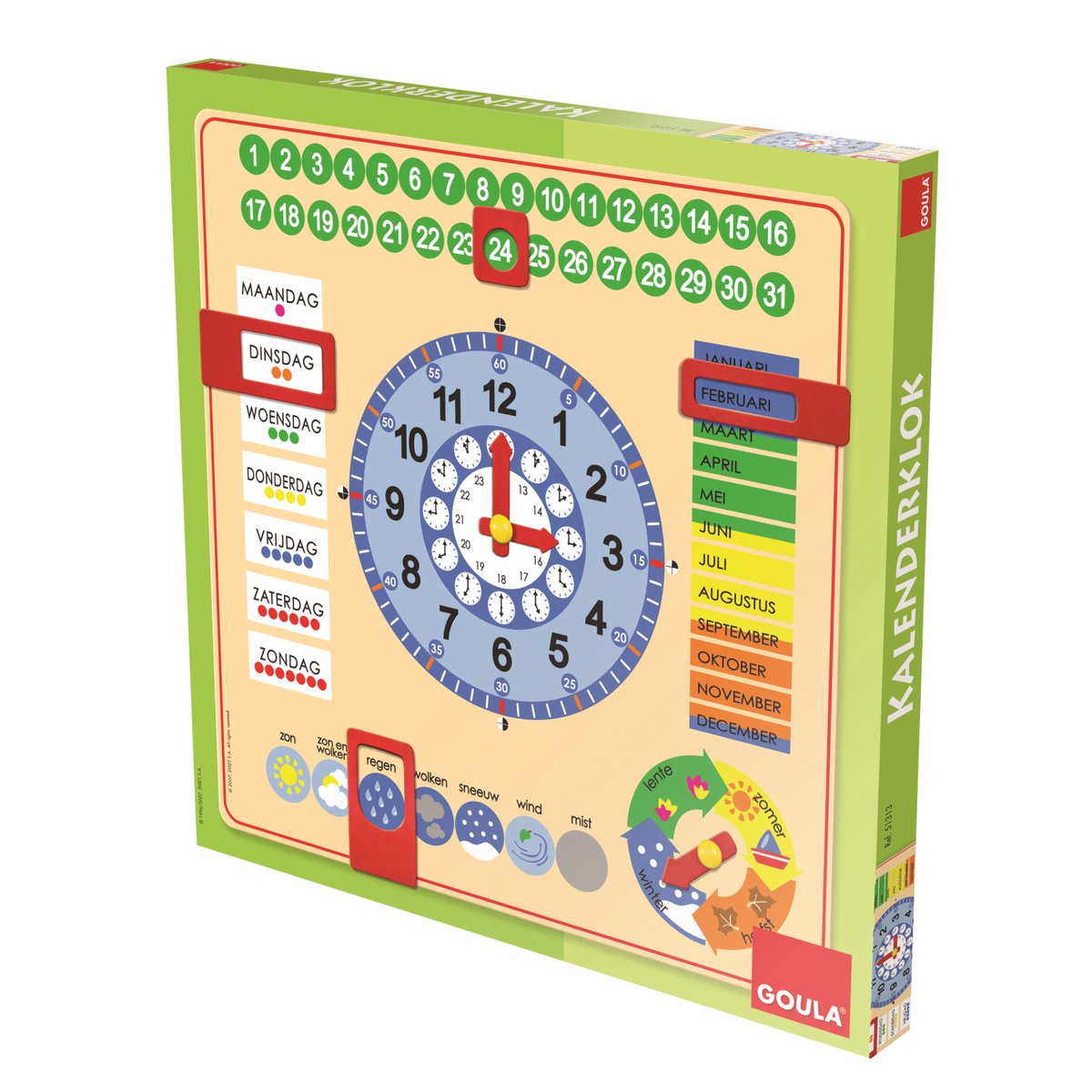 Jumbo - Goula - Houten Kalenderklok - Leerklok - Educatief spel - Vanaf 3 jaar — afbeelding 3