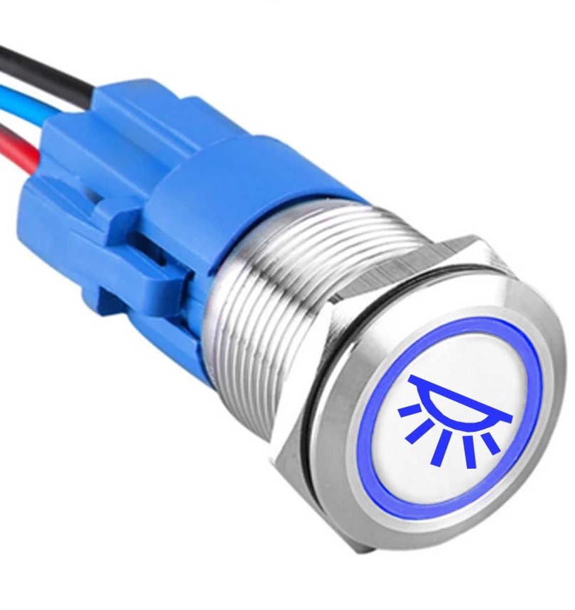 Allecto - Rocker Switch - Waterdichte schakelaar - Blauw licht - 12V 5A - Schakelaar voor auto en boot - Gebruiksvriendelijk - Geschikt voor diver