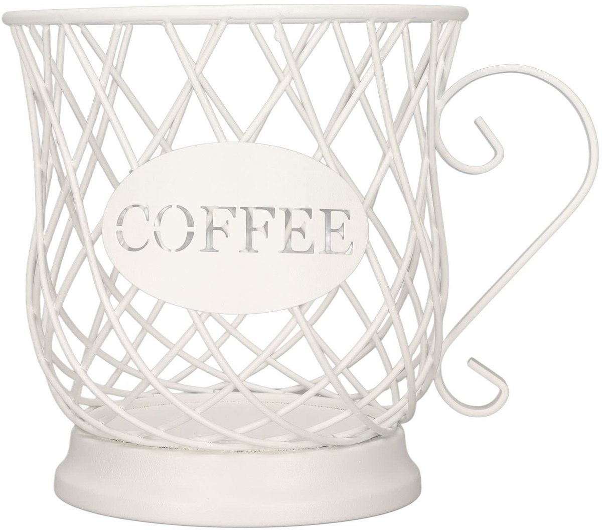Zerodis Koffiecapsule Organizer - Grote Capaciteit voor Koffiemokken en Suikerzakjes - Wit