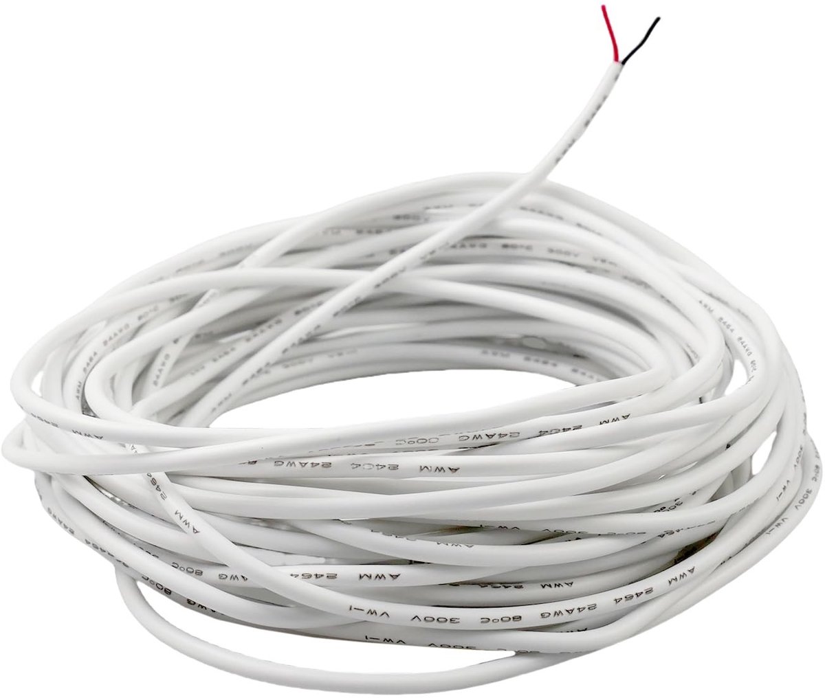 Allecto - Elektrische kabel - 10 meter - Flexibel PVC - 2 aders - Hoogtemperatuurweerstand - Wit - Voor huishoudelijk gebruik - 24