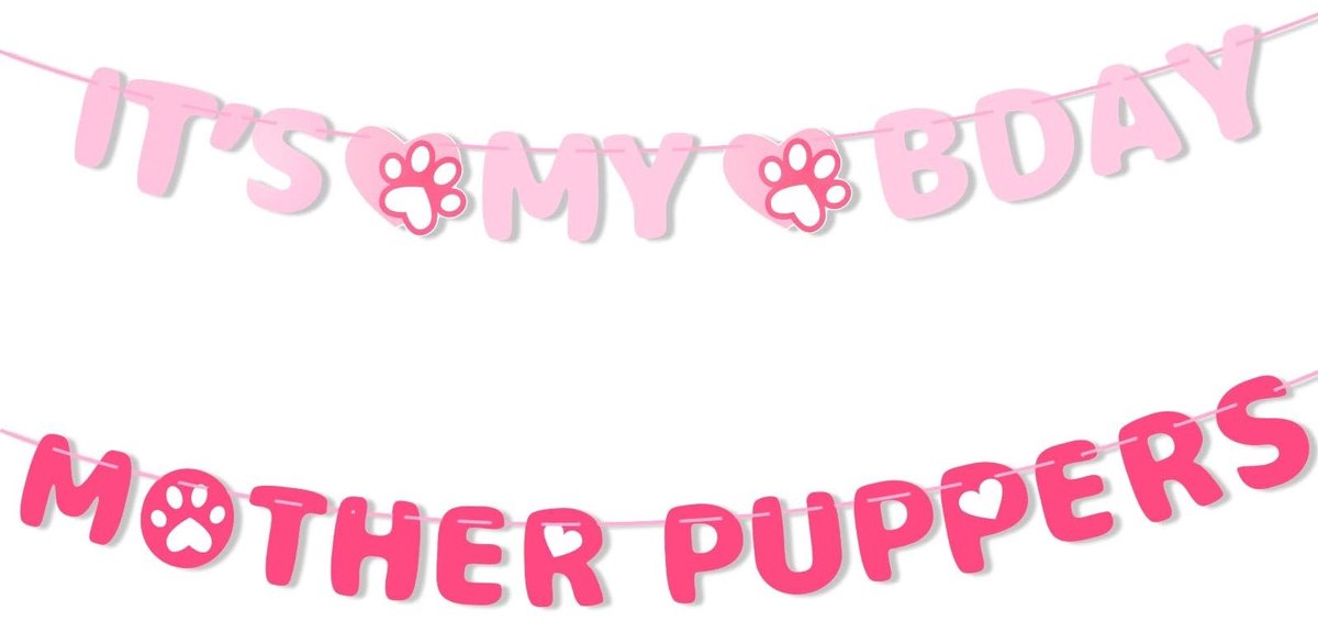 Verjaardagsbanner 3 m - Hondenpoot Decoratie - Feestdecoratie - Karton - Schattige Puppy - Happy Birthday