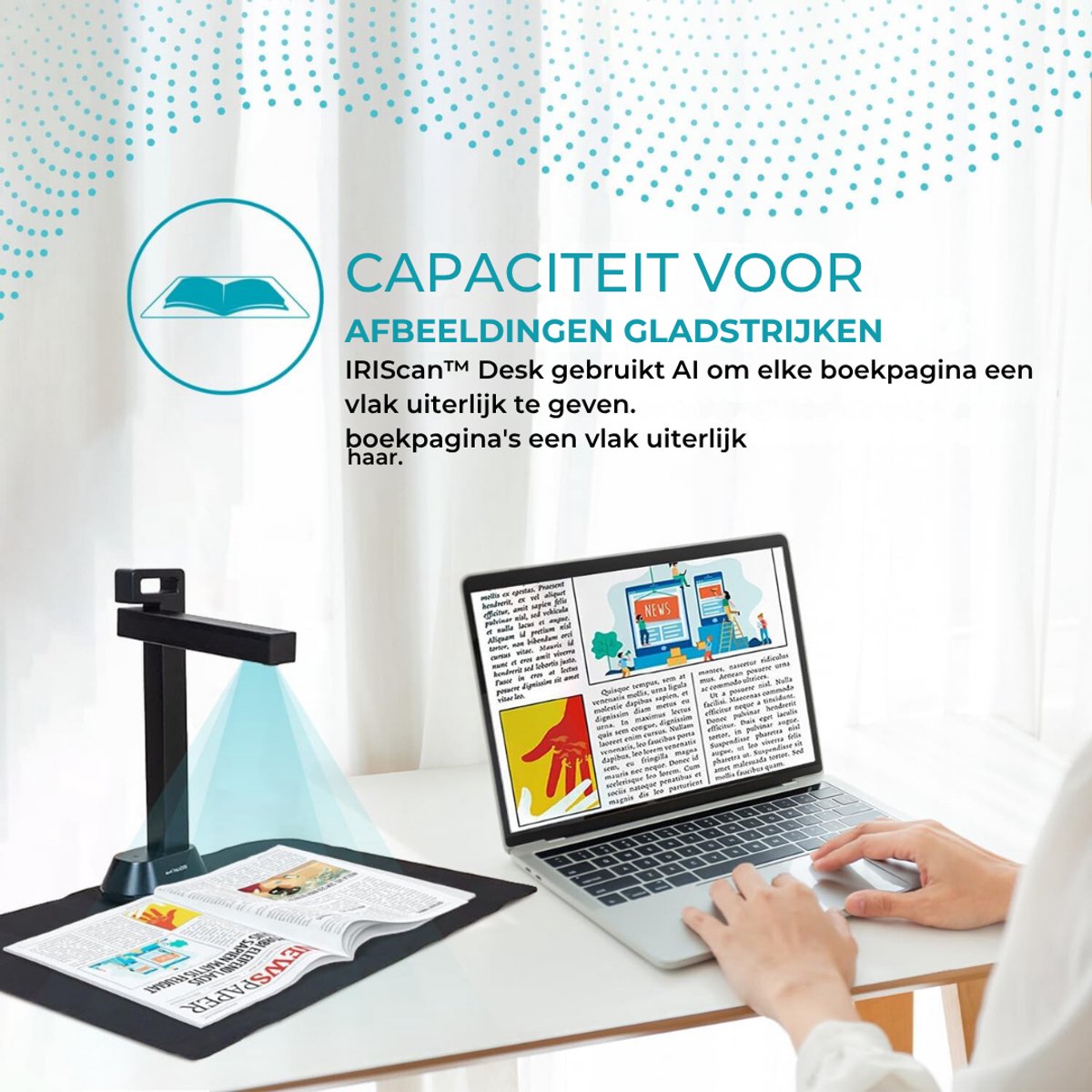 YOR® Smart Boekenscanner - Documentenscanner via USB – Scanner – Document Camera - Zwart - 12cm x 9cm x 40cm; 400g thumbnail 5