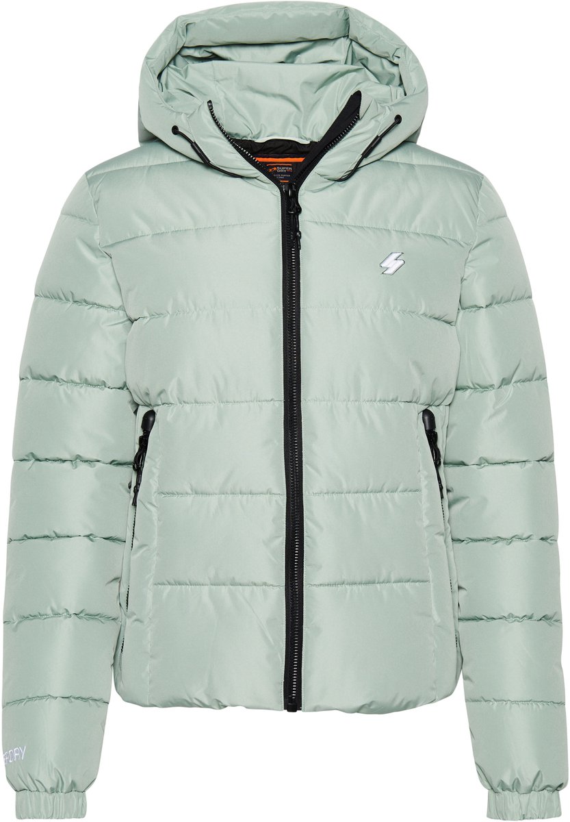 Superdry Hooded Spirit Sports Puffer Dames Jas Light Jade Groen