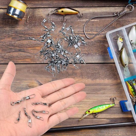 300-delige set met visschroeven en carabiners, inclusief sorteerdoos en 6 maten, visaccessoires voor optimale hengelsport — afbeelding 3