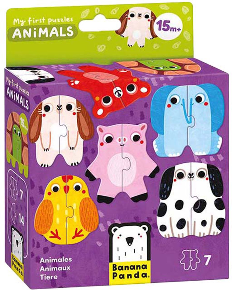 Banana Panda puzzel speelgoed dieren voor peuters - kleurrijke kartonnen puzzels.