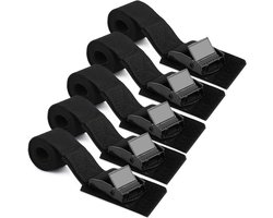Pack van 5 Kleine Fietsendrager Riemen - 25 mm x 50 cm Snap…