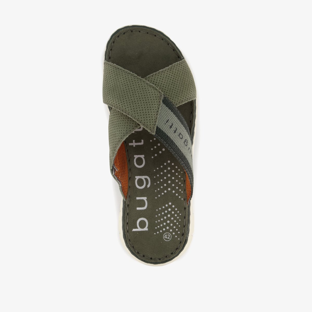 Bugatti leren heren slippers groen - Maat 41