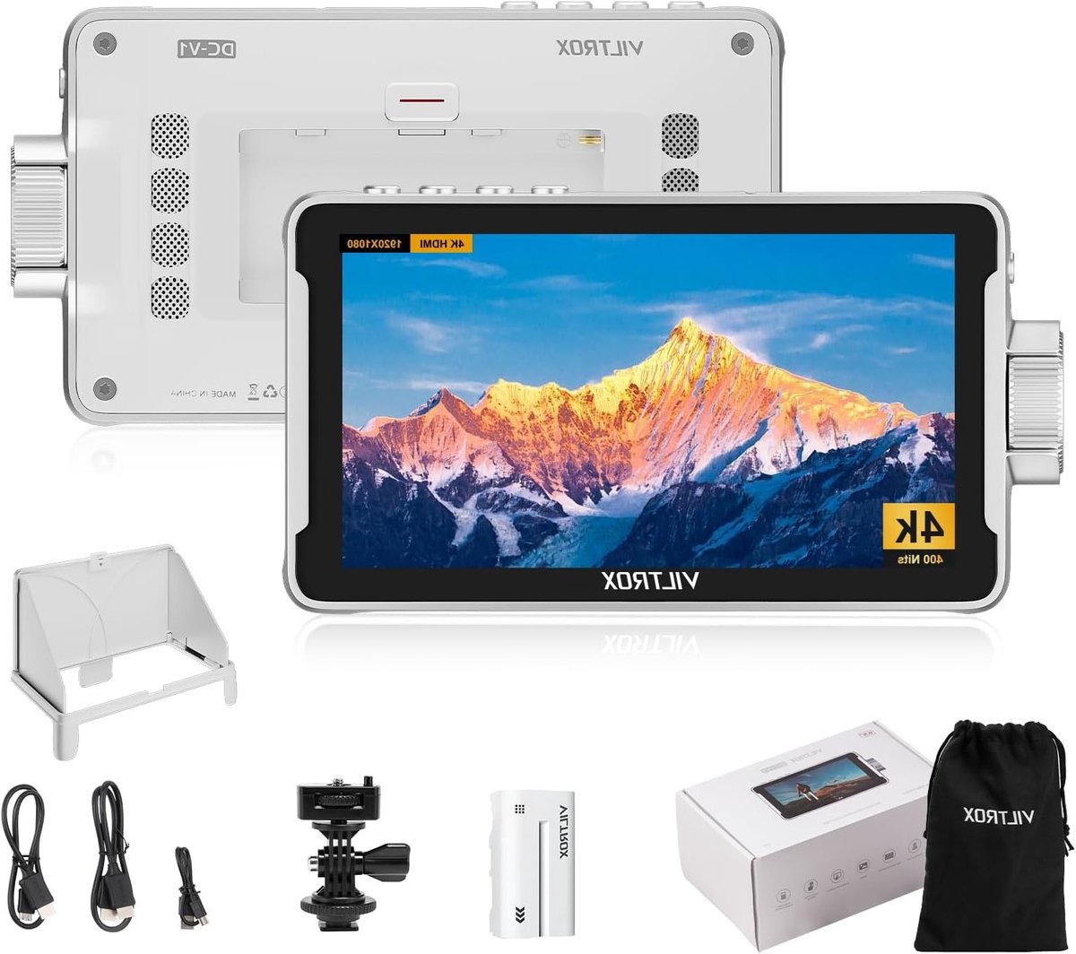 5.5 Inch Field Monitor voor DSLR Camera met Touch Screen, 4K HDMI, 2000nits Helderheid en 3D LUT Functie voor Professionele Videoproductie